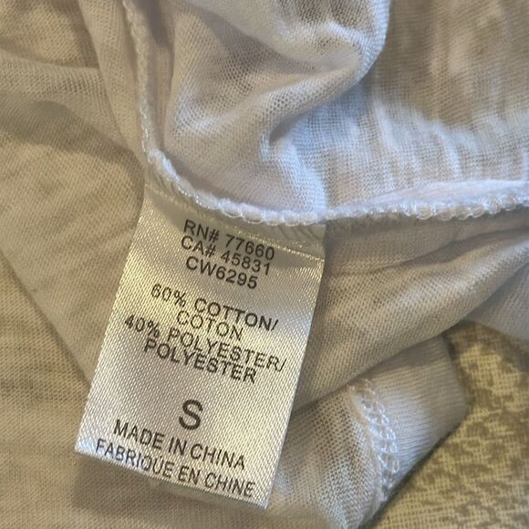 Chaser Women’s Sheer White Tank Top with Metallic Gold Heart - Size S - Picture 6 of 8